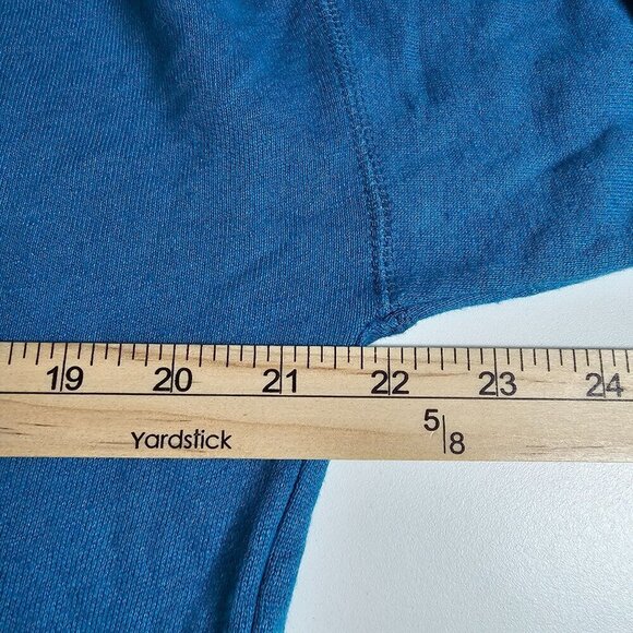 Chaser‎ Graphic Cold Shoulder Sweatshirt Blue Dripping Heart Cotton Blend NWT S - Picture 5 of 8